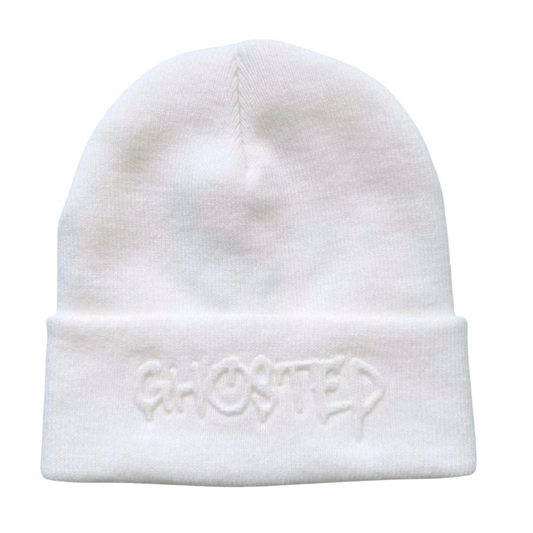 White Ghosted Beanie - Ghosted