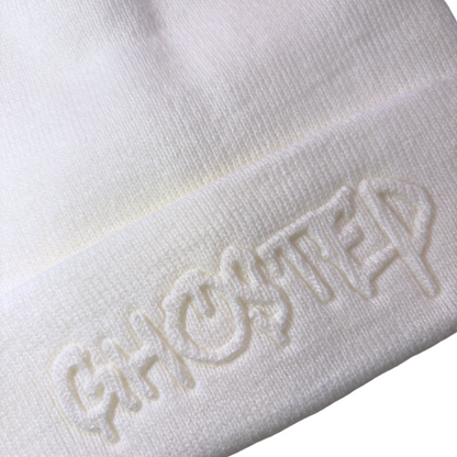 White Ghosted Beanie - Ghosted