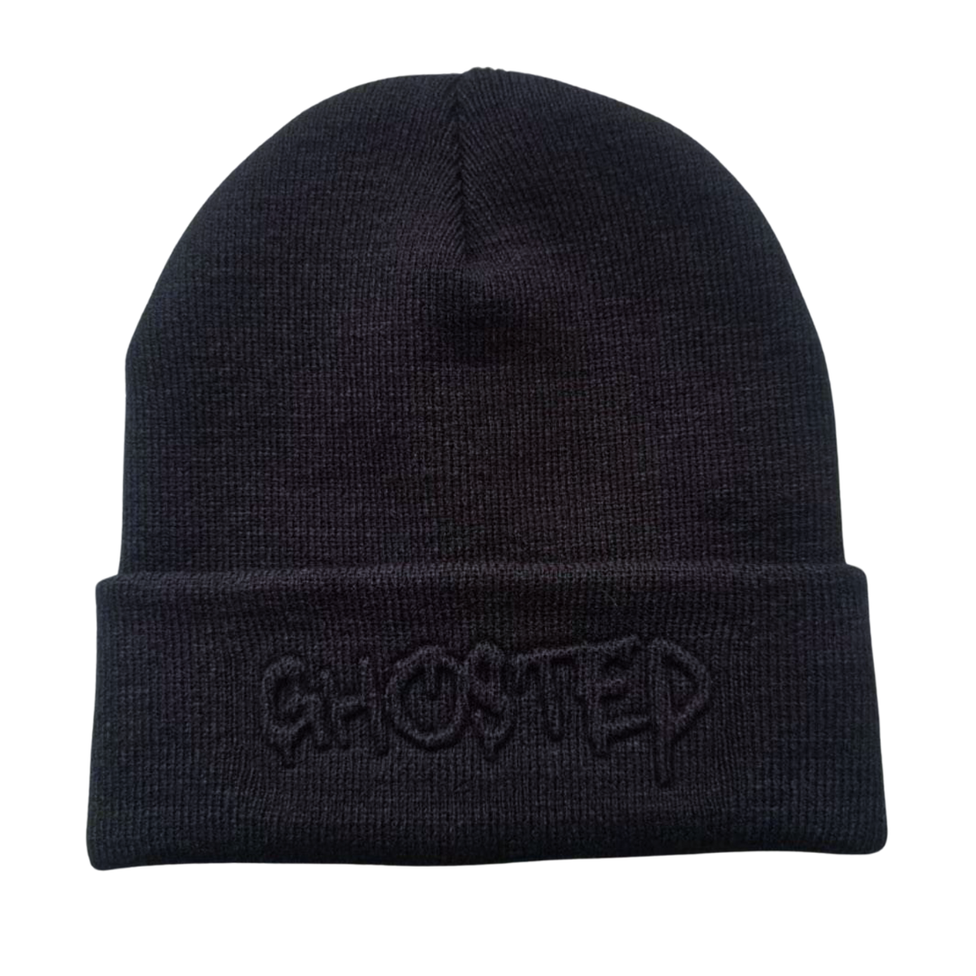 Black Ghosted Beanie - Ghosted