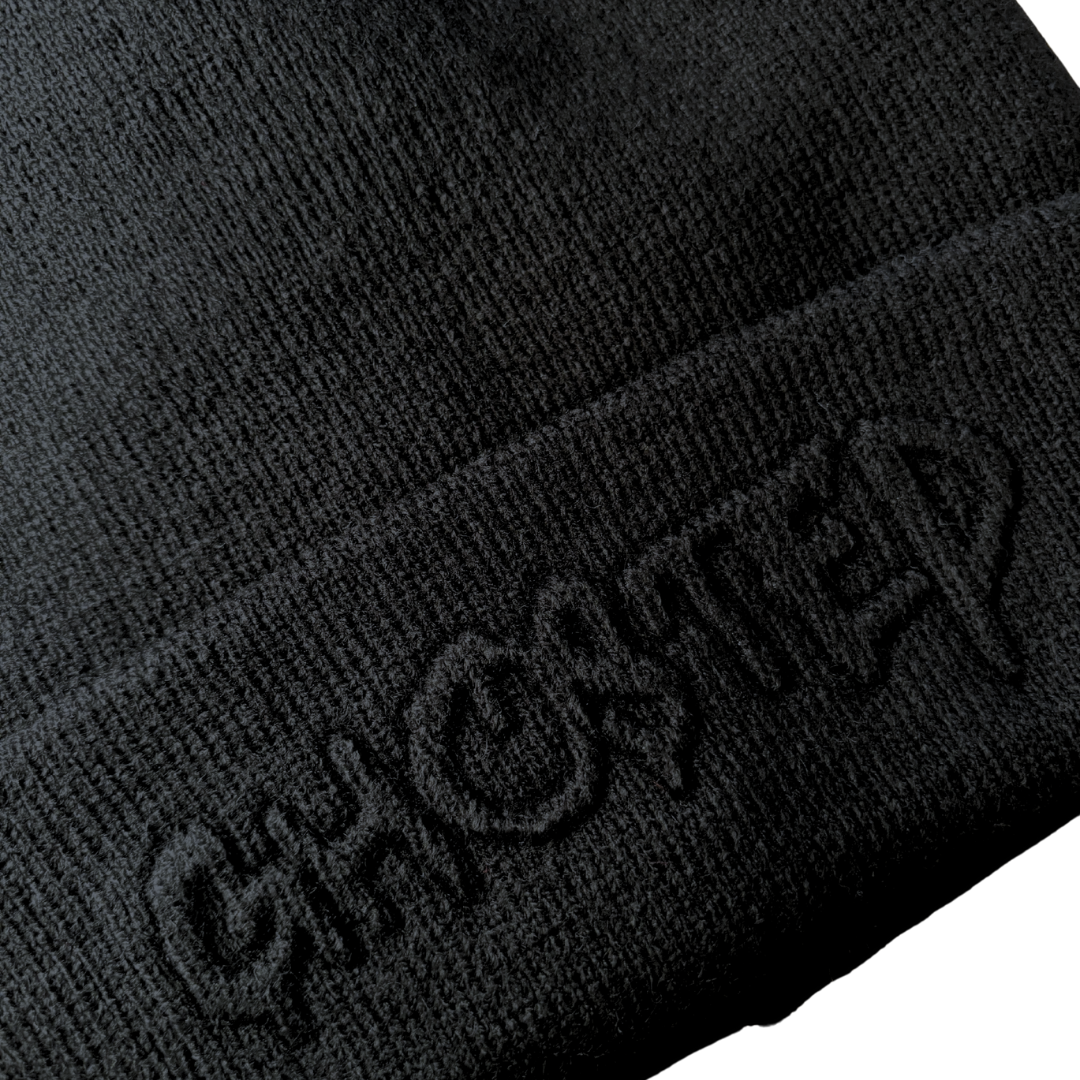 Black Ghosted Beanie - Ghosted